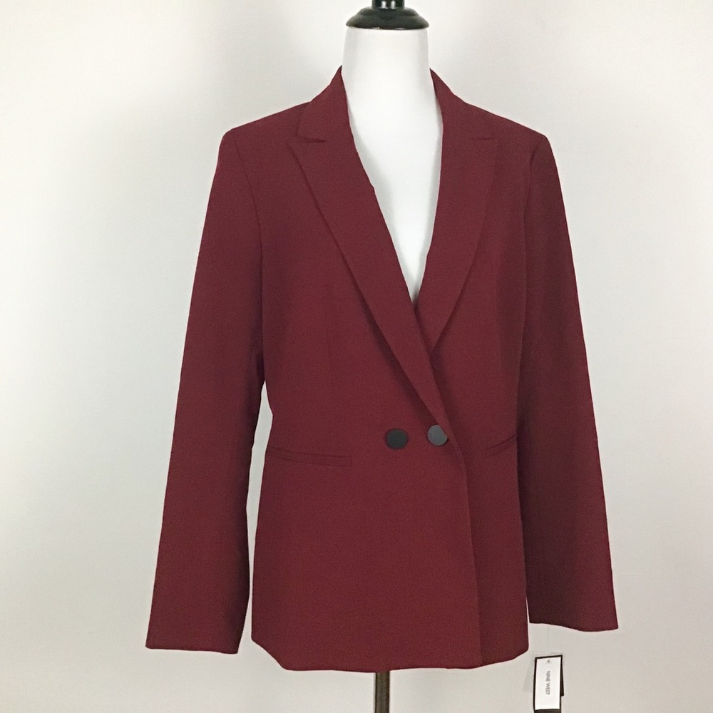 Nine West Stretch Peak Collar 2 Button Blazer NWT! 8 - Picture 3 of 4